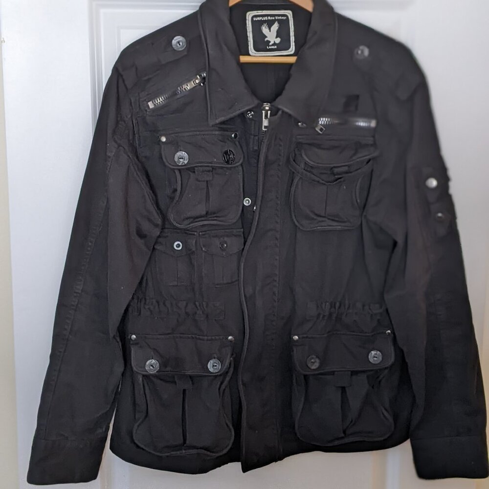Surplus Raw Vintage Cotton Jacket Sz L_Black
